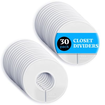 Set of 30 Blank White Closet Dividers for Hanging Clothes Clothing Rack Dividers for Organization