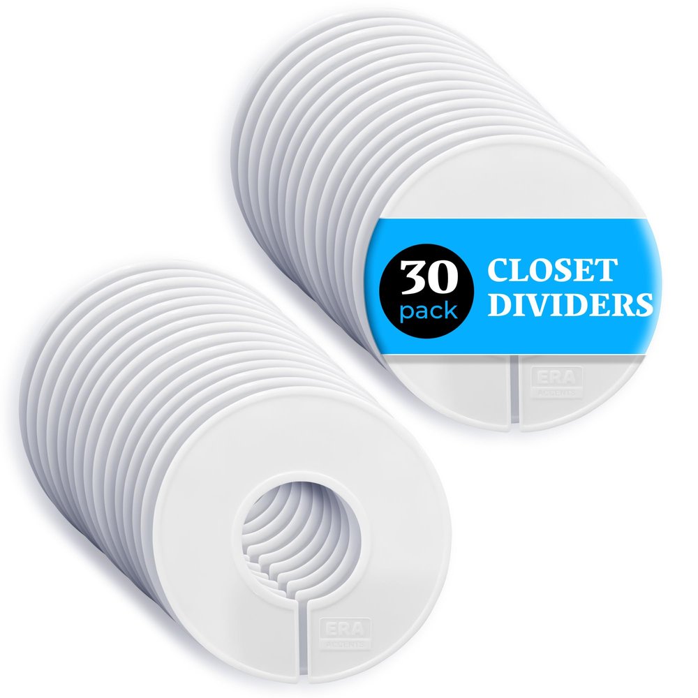 Set of 30 Blank White Closet Dividers for Hanging Clothes Clothing Rack Dividers for Organization