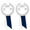 Beistle Military Pride Rosettes 2-Pack Patriotic Appreciation Award Ribbons, White and Blue with Thank You and American Flag Design for Ceremonies, Veterans Events, Honor Displays, 3" x 6" view 3