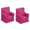 Cali Little Bear Sack Bean Bag Chair, Durable Coated Oxford Nylon Cover, Flexible Seating for Children, Kid's Furniture for Bedrooms, Playrooms, Daycare, Preschool (2-Pack) - Raspberry view 1
