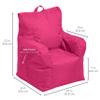 Cali Little Bear Sack Bean Bag Chair, Durable Coated Oxford Nylon Cover, Flexible Seating for Children, Kid's Furniture for Bedrooms, Playrooms, Daycare, Preschool (2-Pack) - Raspberry view 3