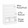 RiverRidge Kids Bookshelf & Toy Storage Organizer with 4 Book Racks, 2 Cubbies and 2 Aqua Blue Storage Bins - Versatile Book Nook Toy Tidy view 4