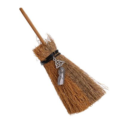 BLESSUME Witch Altar Broom Pentacle Mini Wizard Broom Pentagram/Celtic Knot Divination Ornament (Celtic Knot & Silver Pendant)