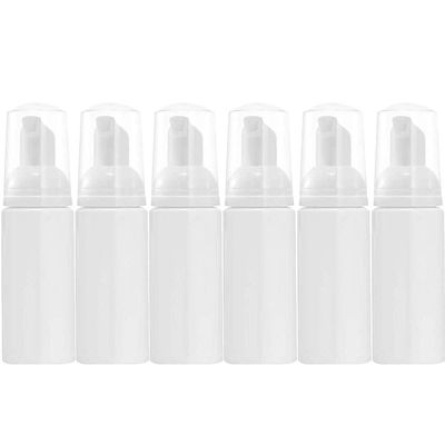 6 Pcs 50ml Foaming Pump Bottle, White Empty Plastic Refillable Foaming Soap Dispenser Bottle for Cleaning Travel Shampoo Cosmetics and Kitchen