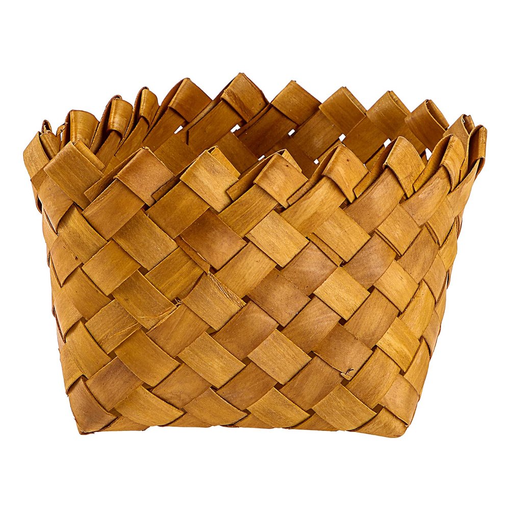 Cabilock 1pc Wood Chip Storage Basket Chic Desktop Organizer for Remote Control Sundries and Stationery Multi-purpose Tabletop Finishing Bin