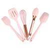 Collfa Rose Gold And Pink Kitchen Utensil Small Five-Piece Set Mini Silicone Kids Kitchen Tools Whisk Spatula Tongs Spoon And Slotted Spatula(Kids Baking Supplies) view 1