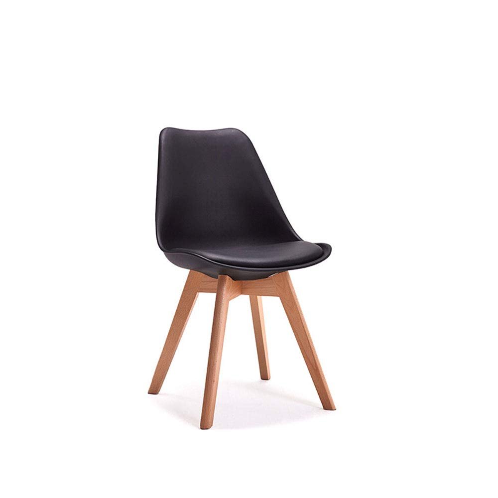 Dinning Chairs with PU Leather Seat High Back Soft Cushioned Industrial Classic Chairs Chic DiningBlack