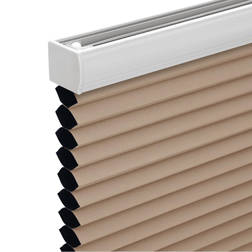 Changshade Cordless Cellular Shades, Blackout Honeycomb Shades for Windows, Pull Down Pleated Blinds, Easy to Install for Indoor Windows and French Doors,35" W x 72" H, Light Brown