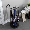 Umbrella Racks WXYZ Home Hotel Business Umbrella Stand Metal Light Luxury Umbrella Basket, Large Capacity Umbrella Bucket with Hook, 61x30cm (Color : Black) view 4