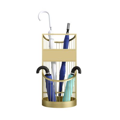 Umbrella Rack Hua Modern and Simple Golden Umbrella Stand, Metal Umbrella Storage Rack, Suitable for Home Business, Easy to Clean, 25x25x55cm