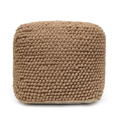 Christopher Knight Home Stekar Handcrafted Tufted Cube Pouf - Wool - Natural