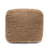 Christopher Knight Home Stekar Handcrafted Tufted Cube Pouf - Wool - Natural view 1