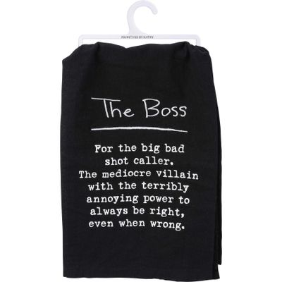 Primitives by Kathy Kitchen Embroidered Dish Towel - Definition: The Boss