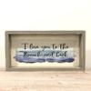 Riverside Designs I Love You to The Beach and Back Wood Sign, Made in USA, Multiple in Gray, White, Turquoise, Powder Blue, Walnut, Natural (45", Turquoise) view 1