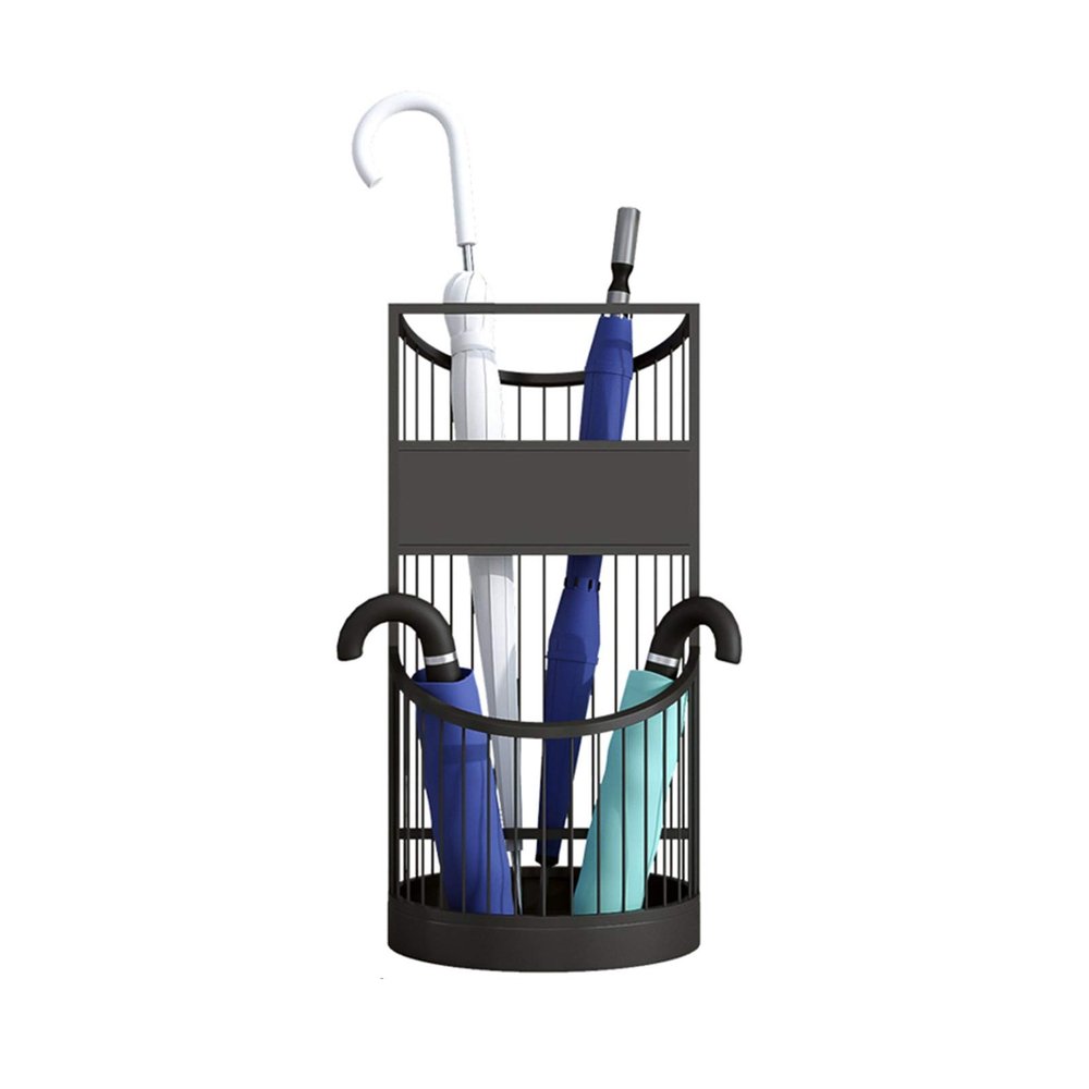 Umbrella Rack Hua Black Umbrella Storage Rack Metal Umbrella Bucket, Modern Light Luxury Home Business Entrance Umbrella Stand, 25x55cm