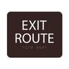 The Sign Studio - 5" x 6" - Dark Brown/White - ADA - Exit Route Sign with Tactile & Braille .ADA Compliance with Grade II Braille(ADA Compliant) view 1