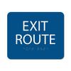 The Sign Studio - 5" x 6" - Blue/White - ADA - Exit Route Sign with Tactile & Braille .ADA Compliance with Grade II Braille(ADA Compliant) view 1