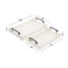 Deco 79 Wood Living Room Decor Tray Ottoman Tray with Metal Handles, Set of 2 Serving Tray 20", 17"W, White view 3