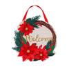 Evergreen Family Products Door Hanger Set, Poinsettia Welcome Wreath Door Decor with Black Iron Metal Holder view 1