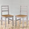 Furniture Dash Solid Wood Dining Chair, Farmhouse Armless Kitchen Chair with Ladder Back, Set of 2 - Ideal for Living Room, Bathroom, Entryway, Office, Kitchen, Corona Gray view 1