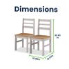 Furniture Dash Solid Wood Dining Chair, Farmhouse Armless Kitchen Chair with Ladder Back, Set of 2 - Ideal for Living Room, Bathroom, Entryway, Office, Kitchen, Corona Gray view 2