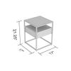 Safdie & Co. Table 17L Dark Cement 1 Drawer Glass Top Black Metal view 3