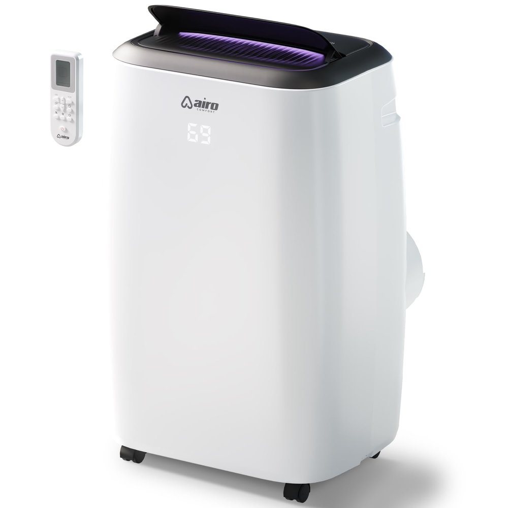 Portable Air Conditioners 8,000 BTU AIRO COMFORT, AC Unit Floor Standing with Remote Control & DYI Installation Kit