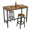 Recaceik 3 Piece Pub Dining Set, Modern bar Table and Stools for 2 Kitchen Counter Height Wood Top Bistro Easy Assemble for Breakfast Nook Living Room Small Space Restaurant, Rustic Brown 39 view 1
