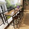 Recaceik 3 Piece Pub Dining Set, Modern bar Table and Stools for 2 Kitchen Counter Height Wood Top Bistro Easy Assemble for Breakfast Nook Living Room Small Space Restaurant, Rustic Brown 39 view 2