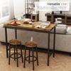 Recaceik 3 Piece Pub Dining Set, Modern bar Table and Stools for 2 Kitchen Counter Height Wood Top Bistro Easy Assemble for Breakfast Nook Living Room Small Space Restaurant, Rustic Brown 39 view 3