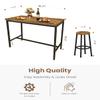 Recaceik 3 Piece Pub Dining Set, Modern bar Table and Stools for 2 Kitchen Counter Height Wood Top Bistro Easy Assemble for Breakfast Nook Living Room Small Space Restaurant, Rustic Brown 39 view 4