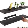 Ballucci Floating Shelves, 24" Wood Wall Shelf Set of 2, with Invisible Brackets for Bathroom, Living Room, Bedroom, Kitchen, Nursery, 6" Deep, Black view 1