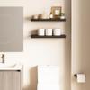 Ballucci Floating Shelves, 24" Wood Wall Shelf Set of 2, with Invisible Brackets for Bathroom, Living Room, Bedroom, Kitchen, Nursery, 6" Deep, Black view 2