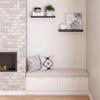 Ballucci Floating Shelves, 24" Wood Wall Shelf Set of 2, with Invisible Brackets for Bathroom, Living Room, Bedroom, Kitchen, Nursery, 6" Deep, Black view 4