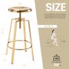 Brage Living Atlas Industrial Bar Stools Set of 2, Adjustable Swivel Four Legged Round Metal Barstools, Backless Counter Height Bar Chairs for Kitchen Dining (Gold) view 3