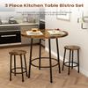 Recaceik 3 Piece Pub Dining Set, Modern Round bar Table and Stools for 2 Kitchen Counter Height Wood Top Bistro Easy Assemble for Breakfast Nook Living Room Small Space Restaurant, Rustic Brown 23 view 3