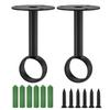 Aopin Closet Rod Brackets with Matte Black Finish 32mm / 1-1/4" Wardrobe Rod Brackets Curtain Rod End Supports Flange Rod Holder Brackets Stainless Steel, Closet Pole Socket Brackets 2 Pcs view 1
