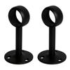 Aopin Closet Rod Brackets with Matte Black Finish 25mm / 1" Wardrobe Rod Brackets Curtain Rod End Supports Flange Rod Holder Brackets Stainless Steel, Closet Pole Socket Brackets 2 Pcs view 1