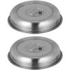 Cabilock 2pcs Stainless Steel Food Cover Steak Dome Oilproof Dish Hood for Bacon Burgers and Grilled Sandwiches Keeps Food Fresh and Warm view 1