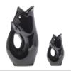Gurgle Pot Fish Pitcher - Black, Set of 2, French Inspired Design, Large Pitcher 42 oz. with matching Creamer, the perfect Indoor or outdoor tableware. view 1