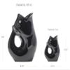 Gurgle Pot Fish Pitcher - Black, Set of 2, French Inspired Design, Large Pitcher 42 oz. with matching Creamer, the perfect Indoor or outdoor tableware. view 2