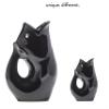 Gurgle Pot Fish Pitcher - Black, Set of 2, French Inspired Design, Large Pitcher 42 oz. with matching Creamer, the perfect Indoor or outdoor tableware. view 3