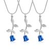 3Pcs Rose Flower Cremation Jewelry Urn Necklace for Ashes Memorial Locket Ashes Holder Keepsake Pendant for Women Girls(Blue) view 1