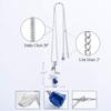 3Pcs Rose Flower Cremation Jewelry Urn Necklace for Ashes Memorial Locket Ashes Holder Keepsake Pendant for Women Girls(Blue) view 2