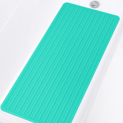 OTHWAY Bathtub Mat Non Slip, Extra Long Rubber Bath Mat for Tub, Machine Washable Shower Anti Slip Mat with 332 Strong Suction Cups (Sea Green, 36" x 17")