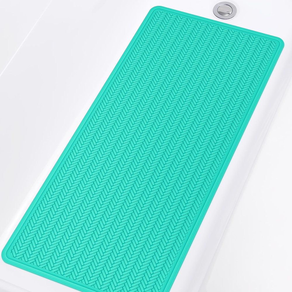 OTHWAY Bathtub Mat Non Slip, Extra Long Rubber Bath Mat for Tub, Machine Washable Shower Anti Slip Mat with 332 Strong Suction Cups (Sea Green, 36" x 17")