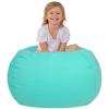 Aubliss Stuffed Animal Bean Bag Storage Chair, Beanbag Covers Only for Organizing Plush Toys, Turns into Bean Bag Seat for Kids When Filled, Medium 32"-Canvas Solid Aqua view 1
