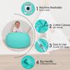 Aubliss Stuffed Animal Bean Bag Storage Chair, Beanbag Covers Only for Organizing Plush Toys, Turns into Bean Bag Seat for Kids When Filled, Medium 32"-Canvas Solid Aqua view 2