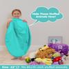 Aubliss Stuffed Animal Bean Bag Storage Chair, Beanbag Covers Only for Organizing Plush Toys, Turns into Bean Bag Seat for Kids When Filled, Medium 32"-Canvas Solid Aqua view 3