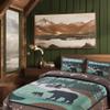 BestGiftEver Quilt Queen Size with Unique Bear RV Park Theme Print Design, Cabin Lodge Quilted Bedspread Coverlet, 3-Piece Rustic Bedding Set with Queen Quilt and 2 Pillow Shams for Nature Lovers view 4